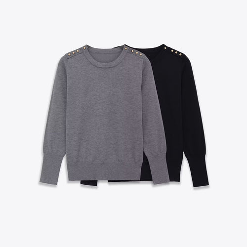 Casual versatile button up knit sweater