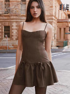 Bow tie suspender dress