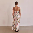 Long Dress with Strap and Print Women's Dress