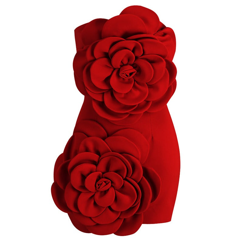 Robe Bustier Fleurs 3D