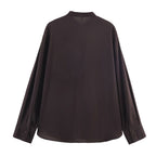 Hanging ruffle collar long sleeved shirt top