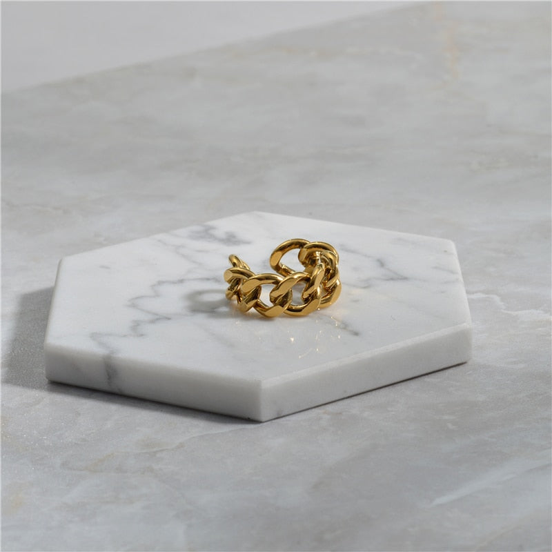 Bague Chaîne Torsadée Vintage