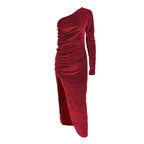 Women's pleated slit dress