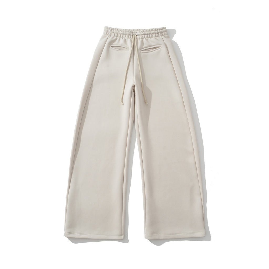Pantalon Large Taille Élastique Cordon