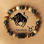 Bracelet Perlé Pierre Naturelle Œil de Tigre Signe Zodiaque