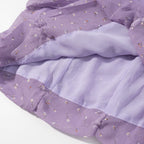 Purple wrinkled printed dress