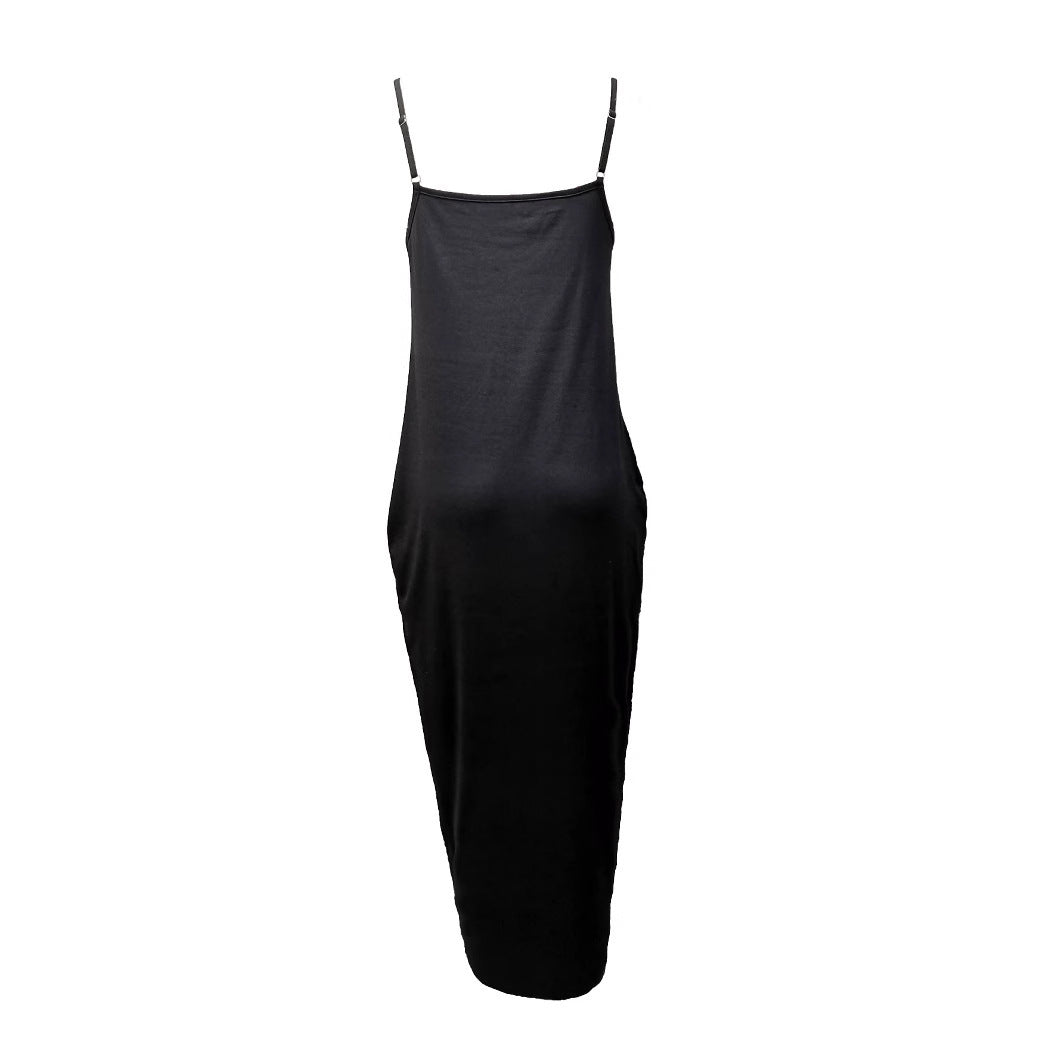 Robe décontractée sans bretelles unie pour femme