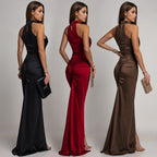 Robe Velours Pailleté Fendue