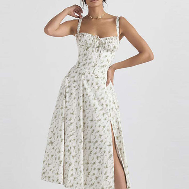 Elegant and fashionable suspender dress