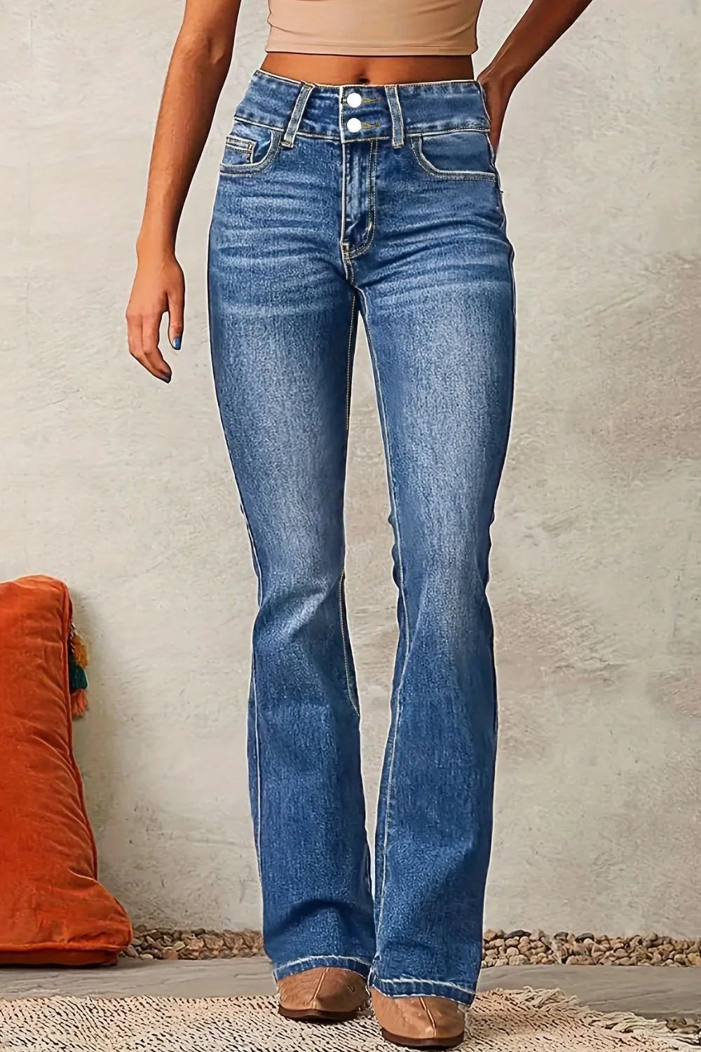 Jean Bootcut Délavé Moustache
