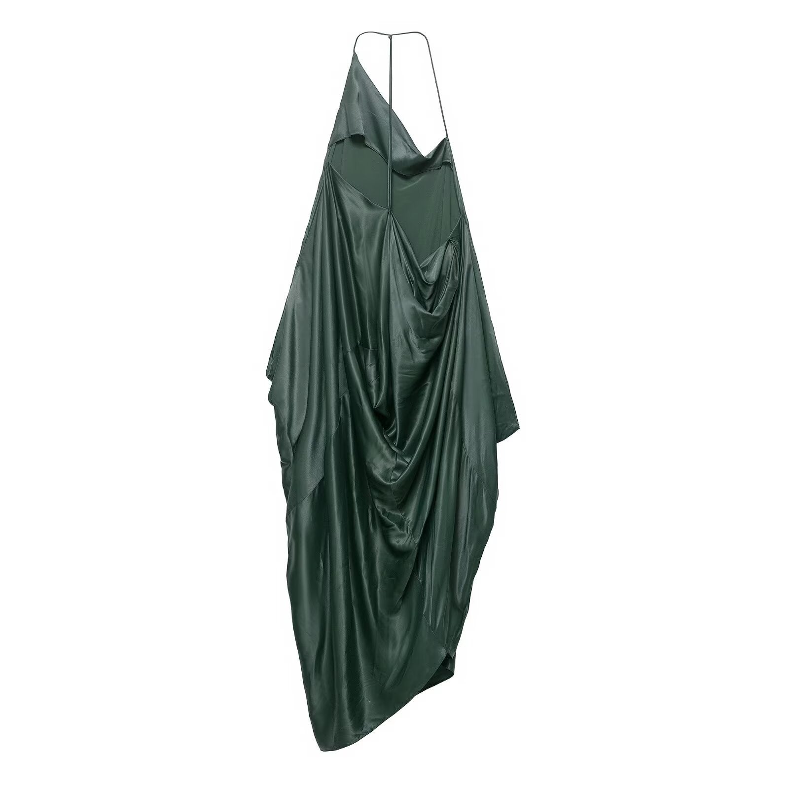 Asymmetric satin texture dress