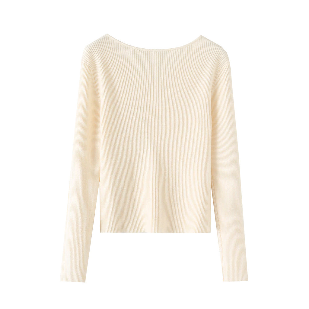 Pull Simple Boutonnage Col Cranté