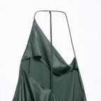 Asymmetric satin texture dress