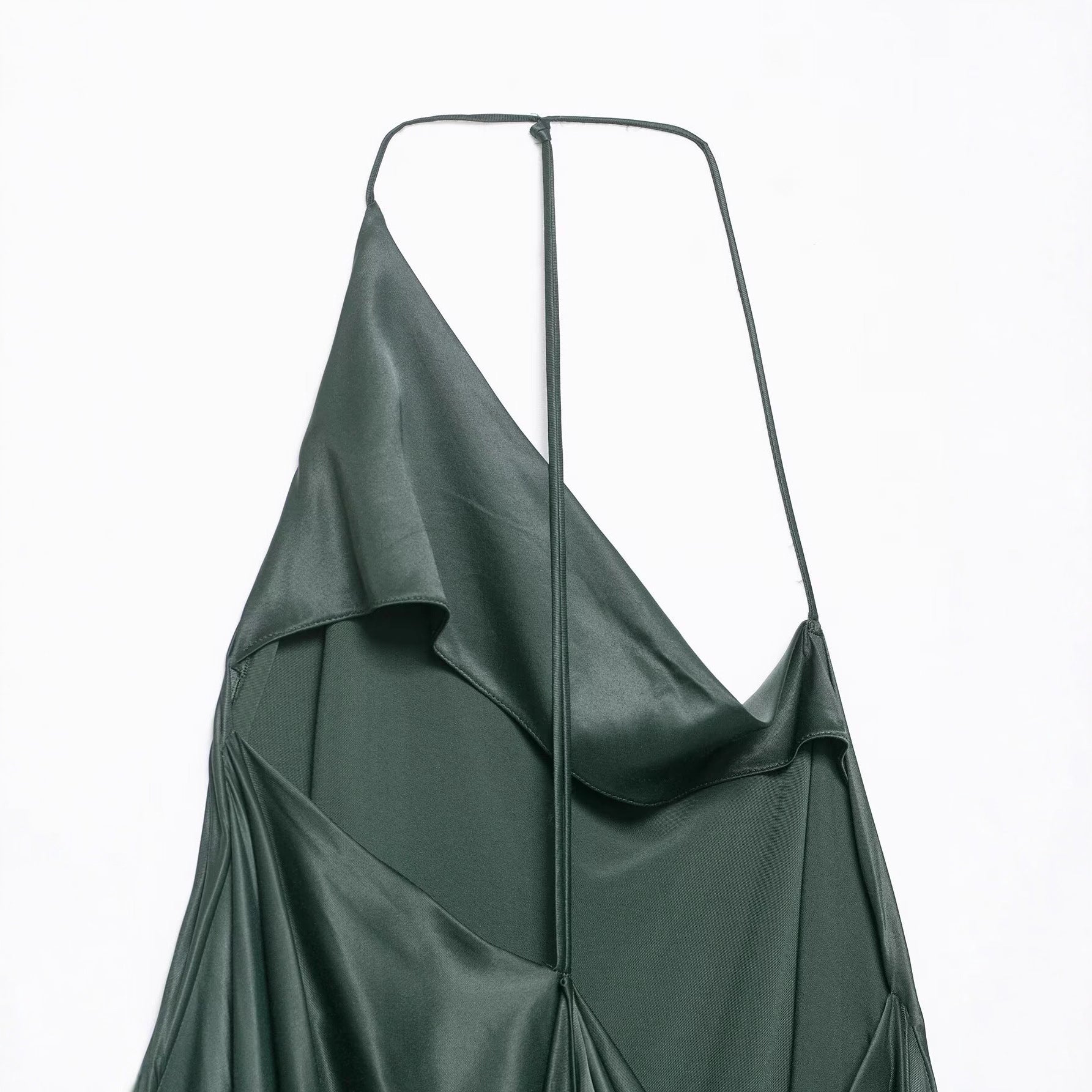 Asymmetric satin texture dress