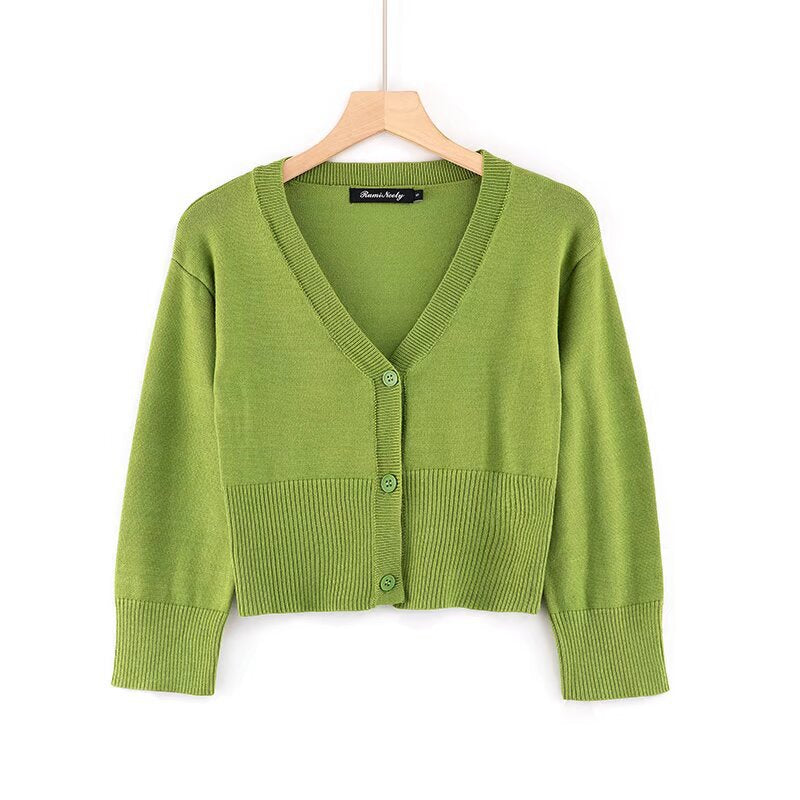 V-neck long sleeved cardigan top