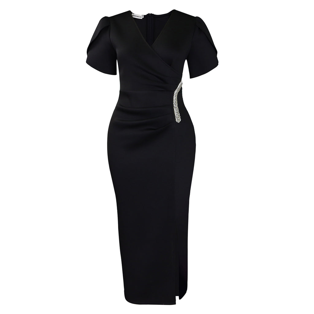 V-neck long dress