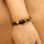 Bracelet Perlé Pierre Naturelle Œil de Tigre Signe Zodiaque