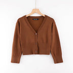 V-neck long sleeved cardigan top