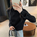 Pull Tricoté Col Haut Ajusté