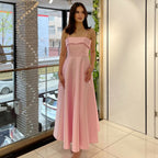 Satin suspender evening dress fashion dress