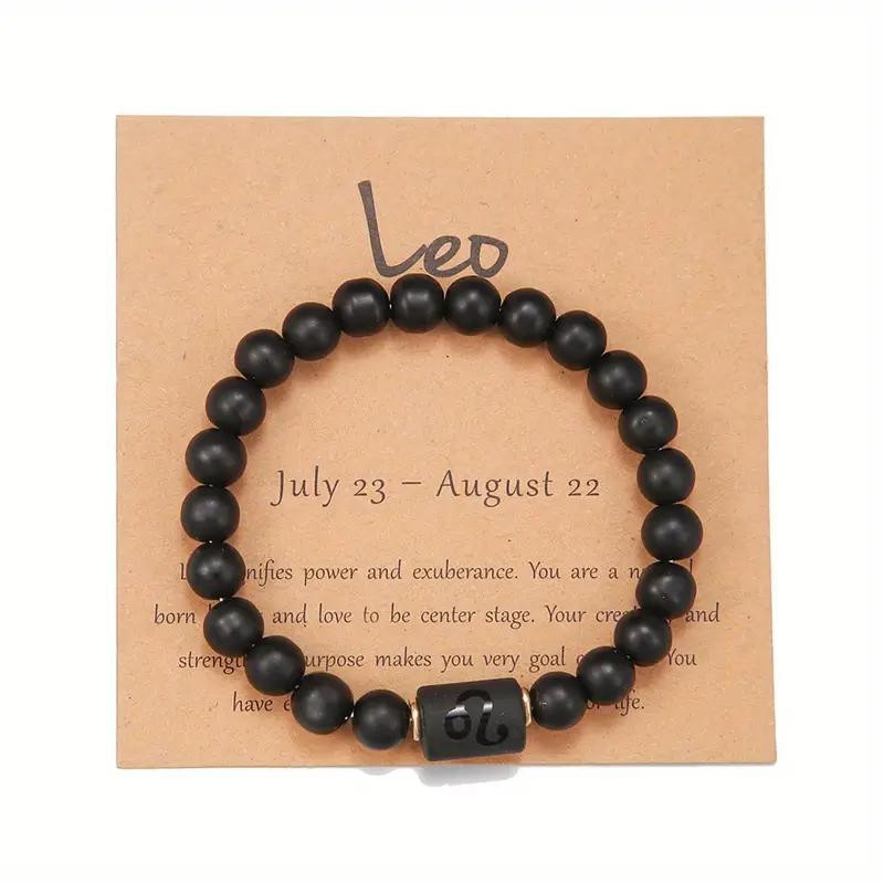 Bracelet Perlé Pierre Naturelle Œil de Tigre Signe Zodiaque
