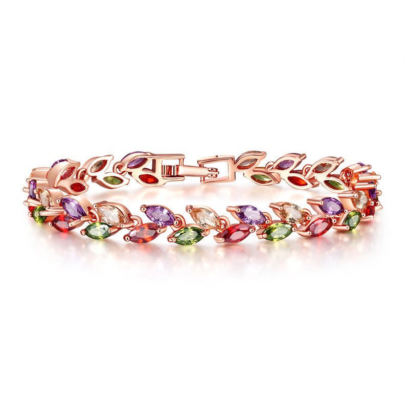 Bracelet Feuille de Saule Cristal