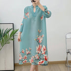 Folded dress for women color blocked loose A dress