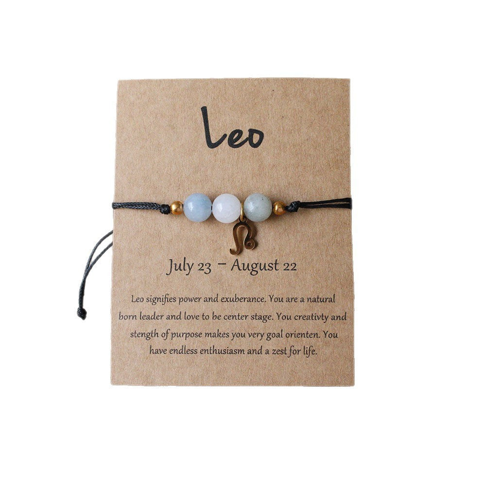 Bracelet Perlé Pierre Naturelle Œil de Tigre Signe Zodiaque