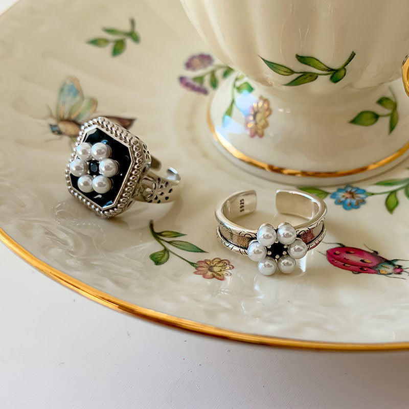 Bague Argent 925 Perle Fleur