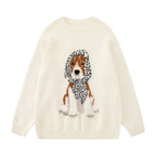 Pull ras du cou ample décontracté polyvalent pour couple