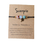 Bracelet Perlé Pierre Naturelle Œil de Tigre Signe Zodiaque