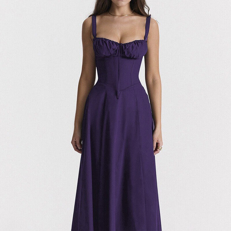 Elegant and fashionable suspender dress