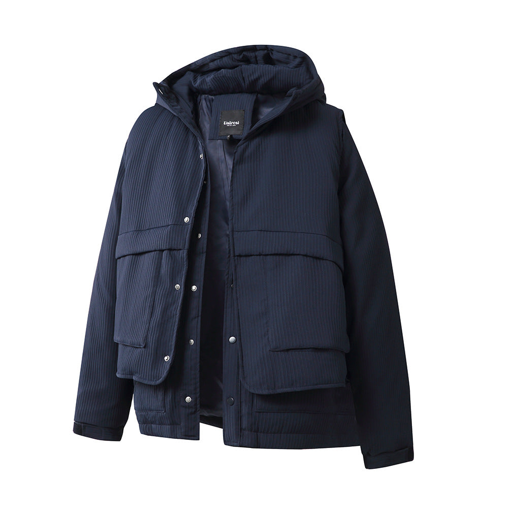 Two piece hooded down jacket