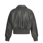 Veste en Cuir Courte Style Moto