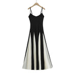 Robe longue à bretelles pour femme