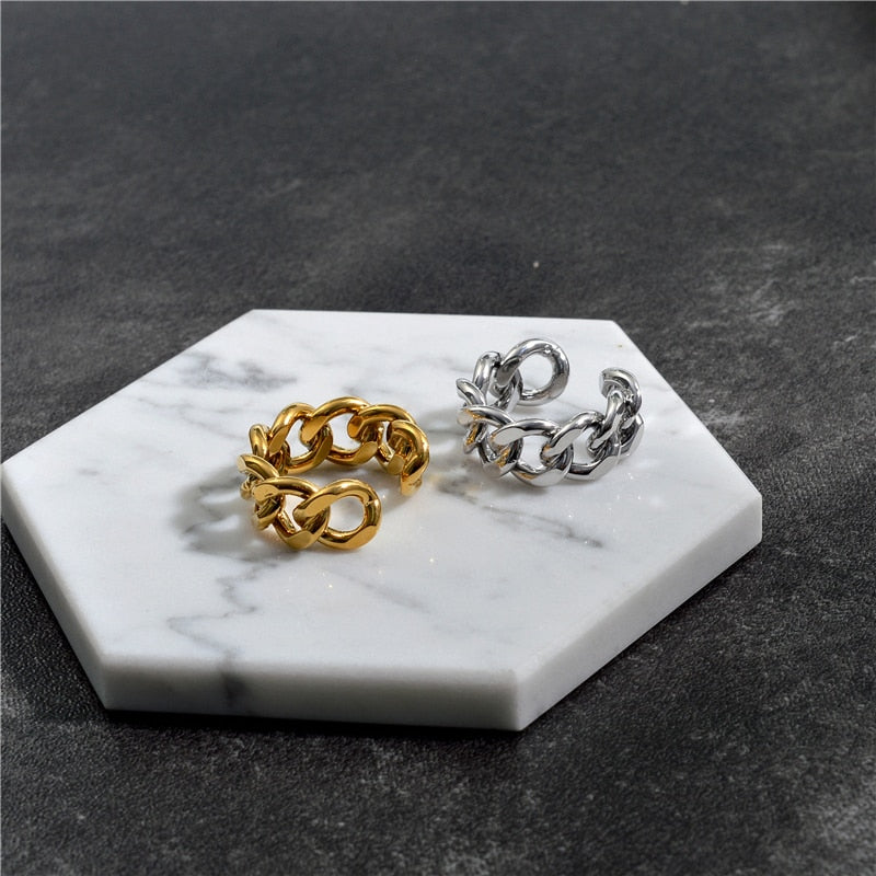 Bague Chaîne Torsadée Vintage