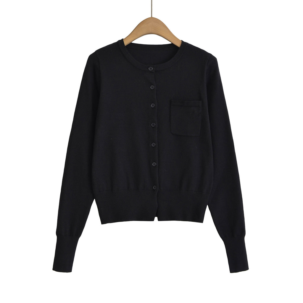 Chemise Col Rond Poche Poitrine