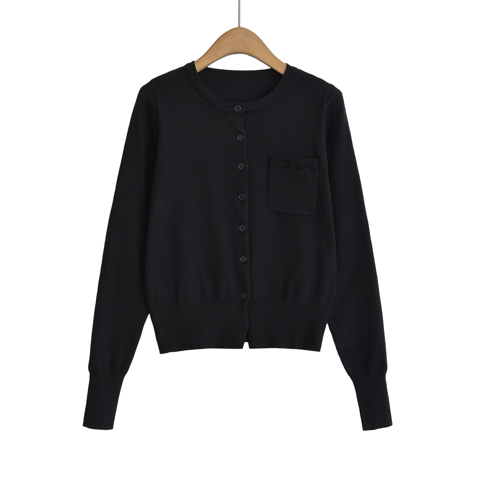 Chemise Col Rond Poche Poitrine
