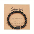 Bracelet Perlé Pierre Naturelle Œil de Tigre Signe Zodiaque