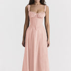 Elegant and fashionable suspender dress