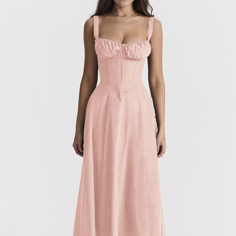Elegant and fashionable suspender dress