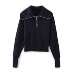 Pull Tricoté Zippé Streetwear