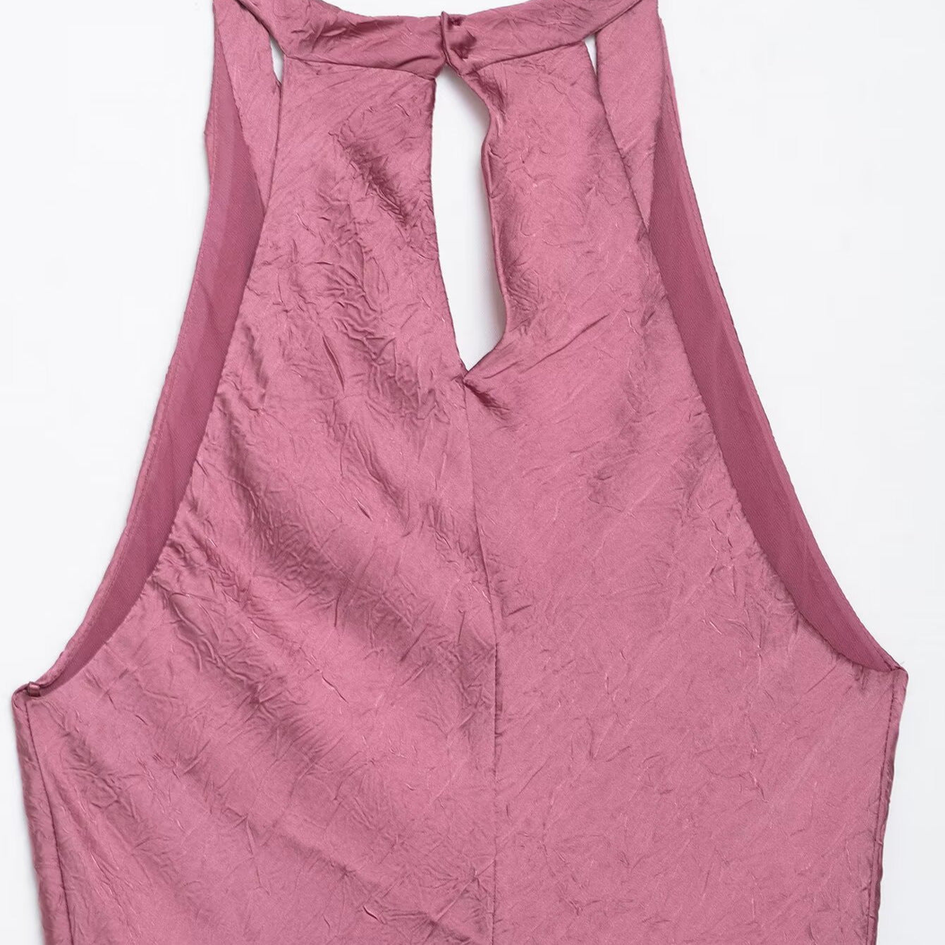 Folded and spliced MIDI dress