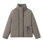 Versatile warm long sleeved lace up cotton jacket