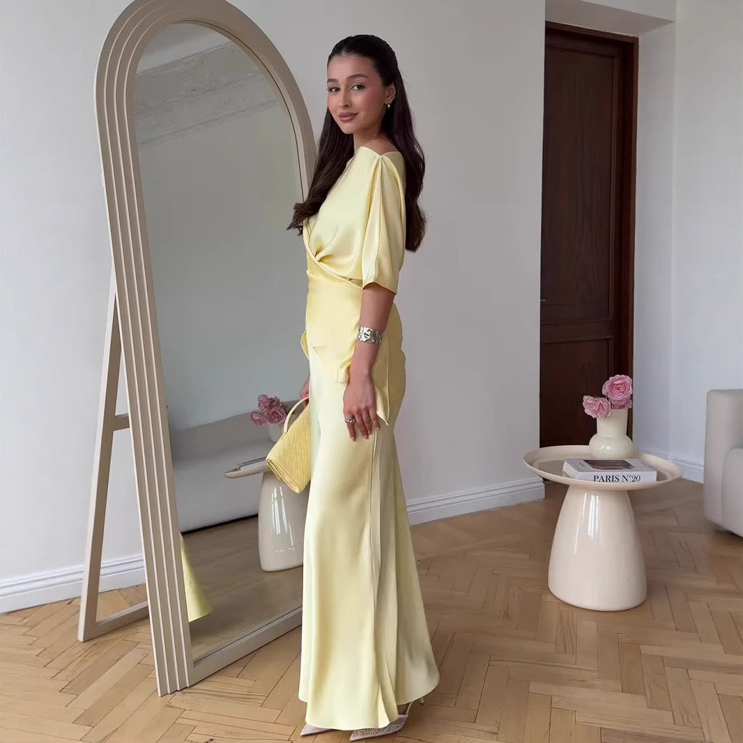 Short Sleeve Long Dress Set Women's Dress