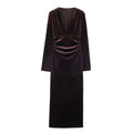 Wrinkled Velvet Midi Dress