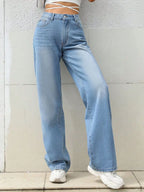 Jean Large Taille Mi-Haute