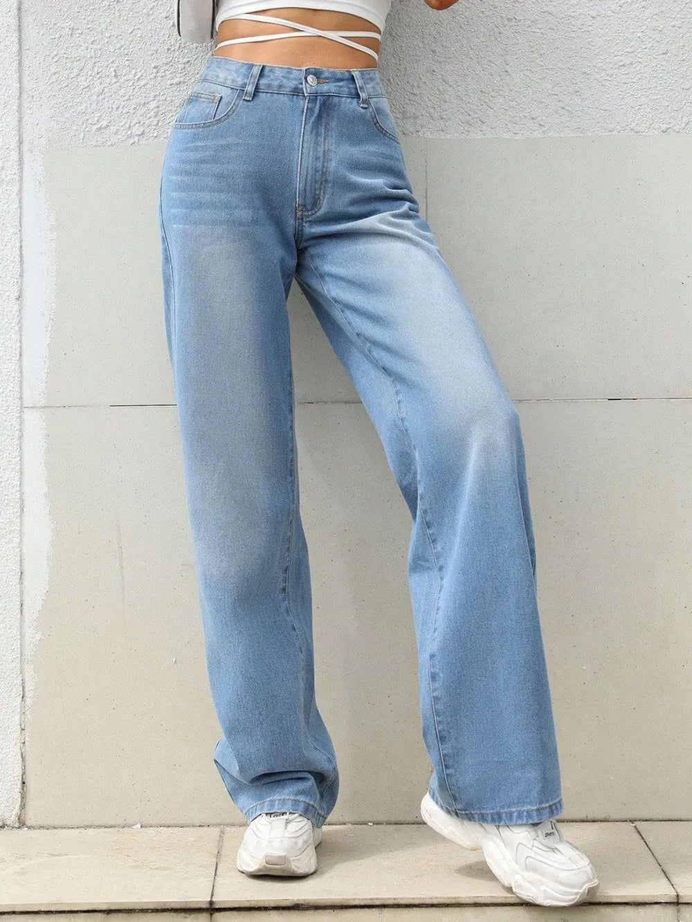Jean Large Taille Mi-Haute