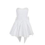 Strapless bow A light dress dress for women