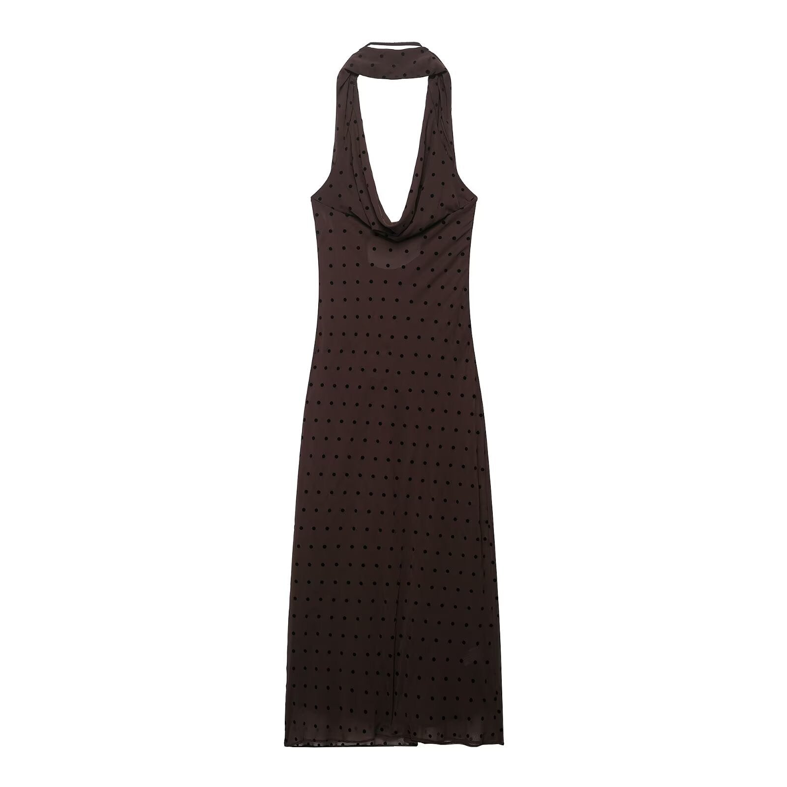 Polka Scarf Long Dress